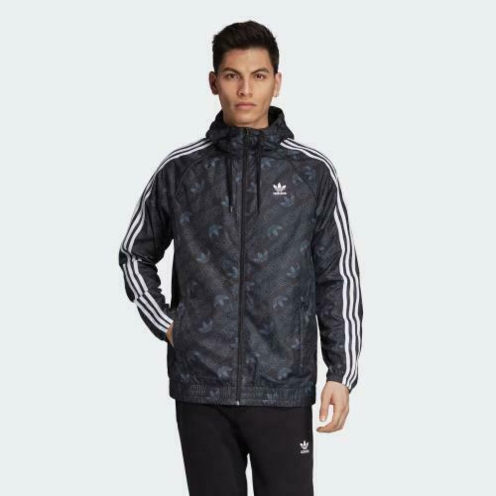 Adidas Men Mono Windbreaker Jacket Hoodie